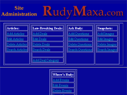 RudyMaxa.com CMS Main Screen