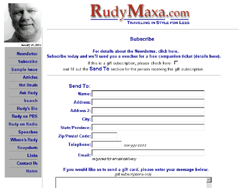 RudyMaxa.com Dynamic Website Subscription Form